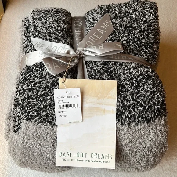 Barefoot Dreams CozyChic Luxe Heathered Stripe Throw Blanket